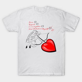 Cupid Valentine's Checklist T-Shirt